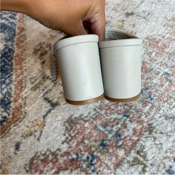 Freda Salvador Cream Woven Mules with Chunky Heel - Picture 8 of 11